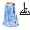 thumbnail image 2 of Nine Forty Industrial Strength Premium Looped End Wet Mop Head for Floor Cleaning (Large, 24 Ounce) with Aluminum Extension Handle and Flip Grip Clamp, 2 of 8