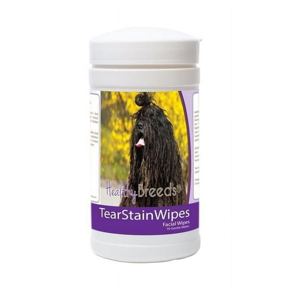 Healthy Breeds 840235177524 Bergamasco Tear Stain Wipes - 70 Count