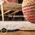 thumbnail image 3 of DN HANDICRAFT Hand Multi Color Jute Cotton Runner Area Rug for Home Décor Braided Bohemian Rug (9x12 Sq Feet), 3 of 4