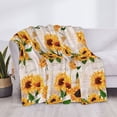 thumbnail image 3 of Zufioo Sunflower 5 Print Horizontal Flannel Blanket, Anti-wrinkle, Anti-shrinkage, Anti-allergic Plush Blanket, Household Items Suitable for Bedroom-50"x40", 3 of 6