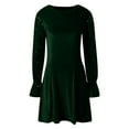 thumbnail image 3 of Velvet Dresses for Women A-Line Mini Dress Cocktail Flattering A-Line Sequin Dress (Dark Green S), 3 of 4