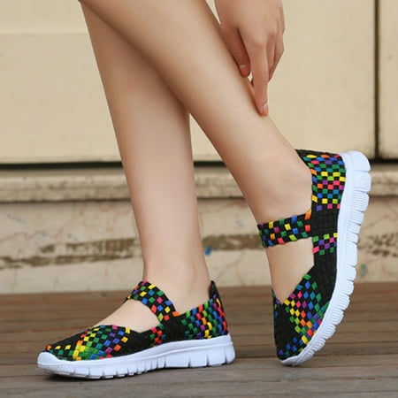 

Fashion Women Casual Running Shoes Breathable Woven Mesh Fabirc Soft Sneakers New