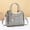 Grey, variant on Embossed Texture Ladies Top Handle Handbag, Faux Leather Convertible Crossbody Shoulder Satchel, Fashion Structured Everyday Purse