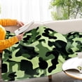 thumbnail image 6 of Camouflage Blanket 50x60 Inch Soft Camo Throw Blanket for Military Fans, Kids, Boys, for Couch, Bed, Travel, Camping, Green Camo, 6 of 6