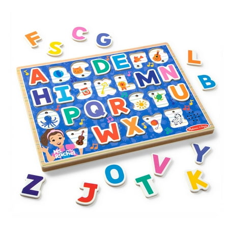 Melissa & Doug® Ms. Rachel™ Wooden Phonics Alphabet Sound Puzzle with Light-Activated Sound Effects, 26-Piece Toddler Toys for Boys and Girls Ages 2  Years - FSC Certified