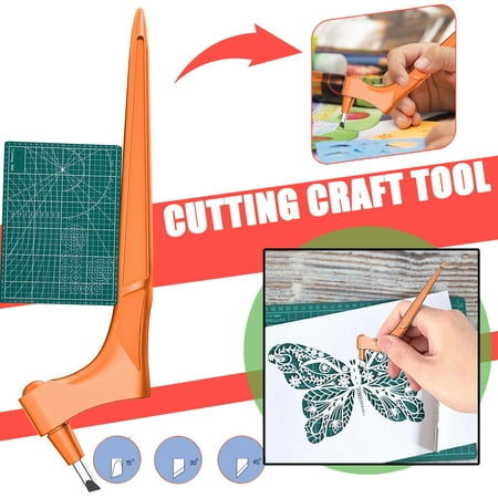 

MRULIC Office Craft Stationery 360-degree Rotating Blade Craft Cutting Tools Precision Carving Art Knife household tools + Orange
