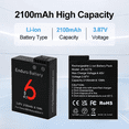 thumbnail image 3 of 2100mAh Replacement Battery and 3-Slot LED Charger for DJI Osmo Action 5 Pro, Action 4, and Action 3  High-Capacity Li-ion Flight Battery Accessories, 3 of 7