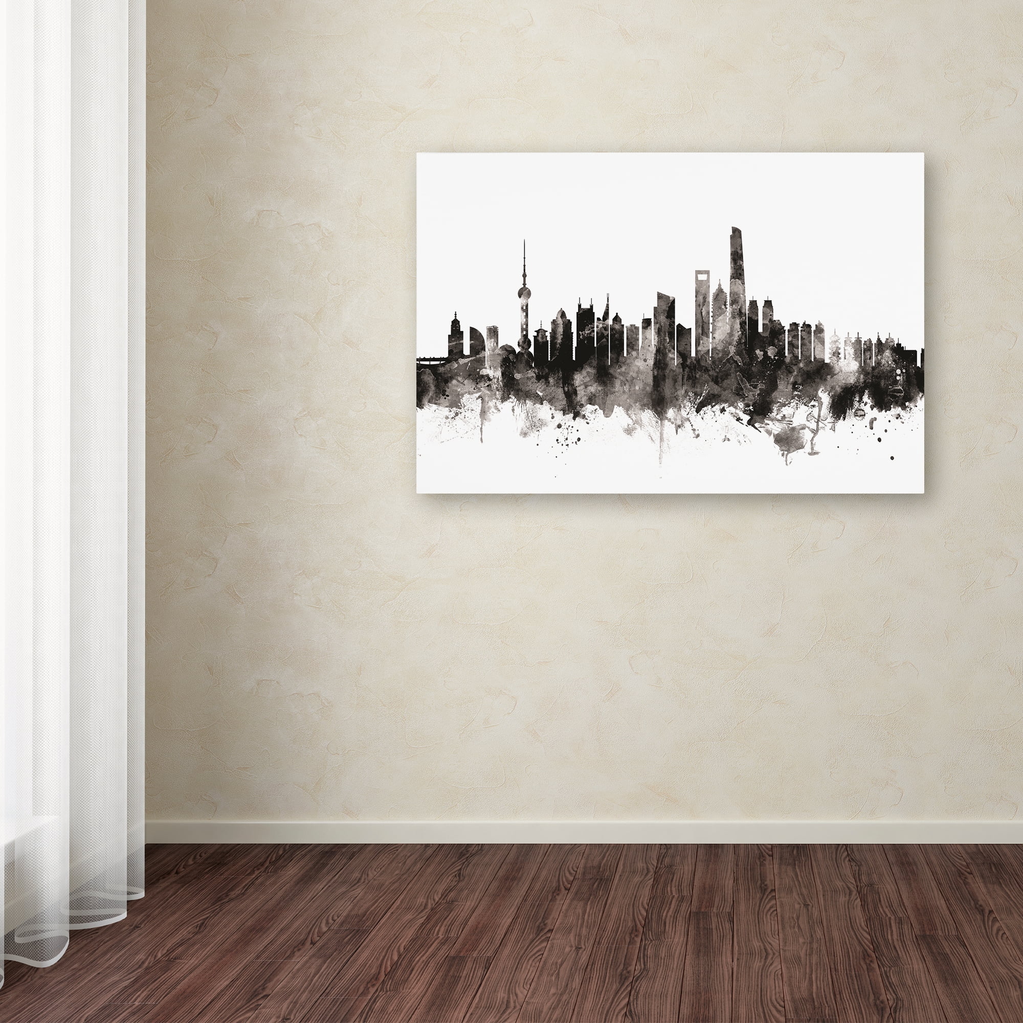 Trademark Fine Art 'Shanghai China Skyline III' Canvas Art by Michael Tompsett