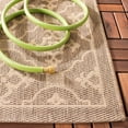 thumbnail image 4 of SAFAVIEH Courtyard Alastar Geometric Indoor/Outdoor Area Rug, 6'7" x 9'6", Brown/Cream, 4 of 9