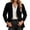 Black, variant on Women's Notched Lapel Sweatshirt Blazer, Long Sleeve Button Front Jackets for Women, Sizes S-3XL