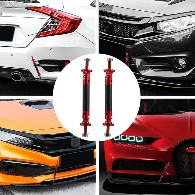 BESTYASH 1Pc Red Car Bumper Bar Protector Rod with Adjustable Lever Fixing Bracket and Strut Support