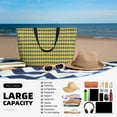 thumbnail image 5 of Sigee Mardi Gras Purple Yellow Plaid Print Extra Large Waterproof Beach Travel Bag with Zipper - Durable and Versatile for Vacation, Gym, and Daily Use, 5 of 7