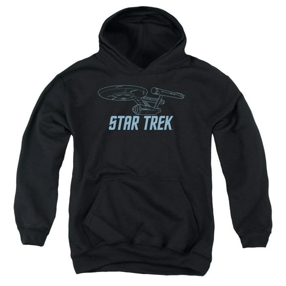Star Trek - Enterprise Outline - Youth Hooded Sweatshirt - Small