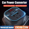 thumbnail image 5 of 200W Car Power Inverter DC 12V/24V to AC 220V with USB 3.0 Port Smart Display and Auto Safety Shutoff for Vehicles and Home Electronics, 5 of 8