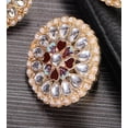 thumbnail image 2 of Luxury Fashion Statement Kundan Pearl Big Adjustable Brown Flower Traditional Finger Ring Indian Jewelry For Women, 2 of 6