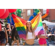 TOPFLAGS 3x5 Foot Rainbow Pride Flag - Vivid Color and Fade proof - Gay LGBT Pride Day Month Parade LGBTQ Community Banner Flags with Brass Grommets