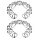 thumbnail image 4 of 1 par de clip ajustable floral de cristal de material acero inoxidable en , Plata, 29x11mm Hugo Acero inoxidable NippleRing, 4 of 10
