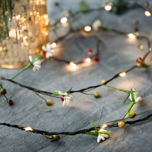 Lámpara de decoración navideña Lámpara de alambre de cobre de fruta LED Lámpara de ratán de cadena Decoración navideña Lámpara de alambre de cobre de fruta LED Lámpara de ratán de cadena 20 m (sin batería) oso de fresa Electrónica