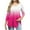 Hot Pink, variant on Ashirexll Tops for Women Trendy, Womens Casual Tops, Printed Round Neck 3/4 Sleeve Fashion T Shirt Blouse for Ladies Tops