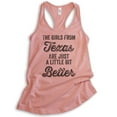 thumbnail image 1 of The Girls From Texas Are Just A Little Bit Better Tank Top, Ladies Racerback Tank Top, Texas Southwest Tank, Desert Pink, X-Large, 1 of 3