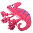 thumbnail image 2 of Perro de peluche suave juguete interactivo camaleón en forma de nudo cuerda Animal relleno perro Squeak juguete portátil perro masticar juguetes roja Sunnimix Juguetes chirriantes, 2 of 8