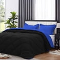 thumbnail image 2 of D.N.G. BEDDINGS 1 Piece Luxury Reversible Diamond Pattern Comforter Premium Super Soft, All Season 800 TC, 100% Egyptian Cotton King/California King Size Royal Blue/Black Solid Color, 2 of 7