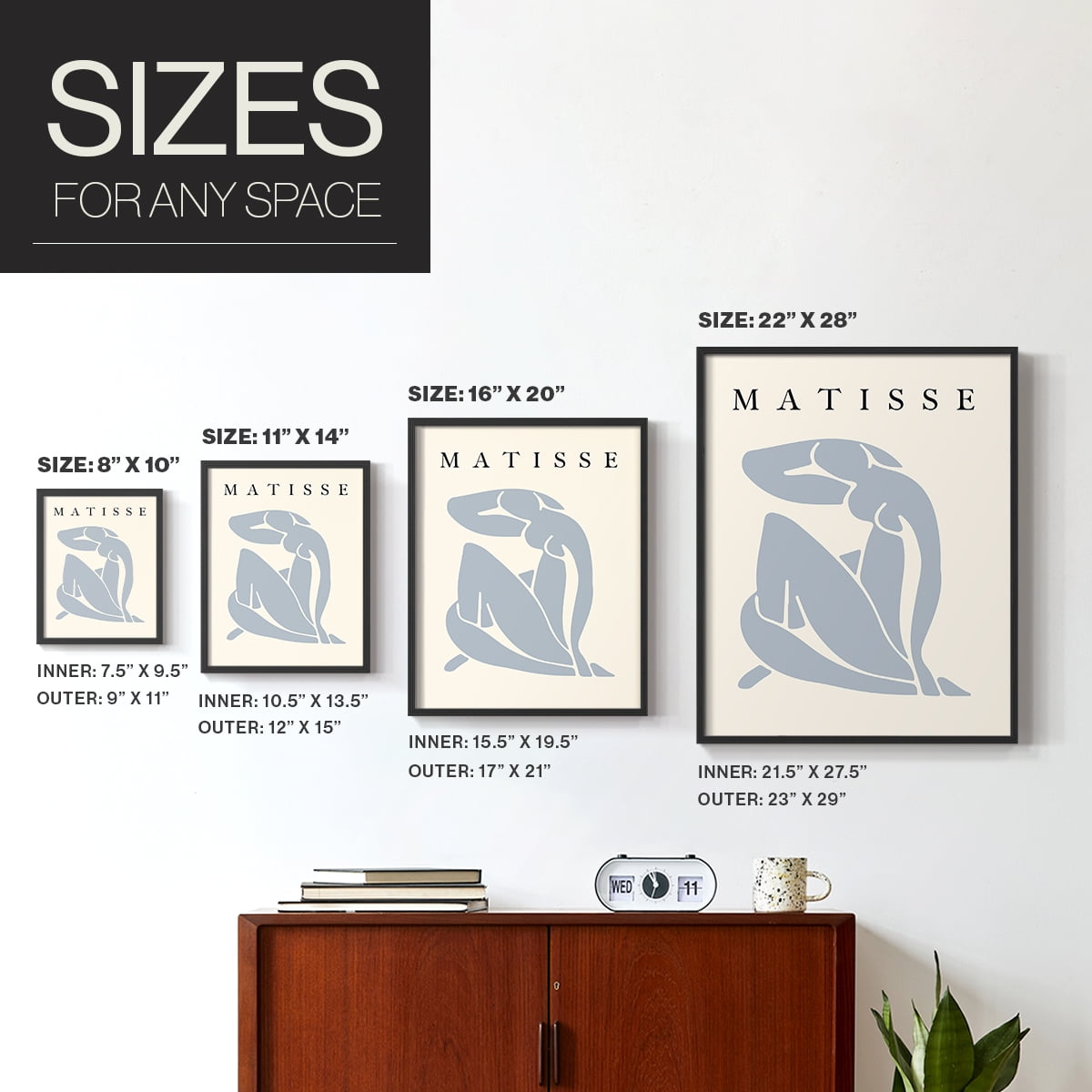 Matisse CCCLXXXII in Black Solid Wood 8 x 10 Framed Print