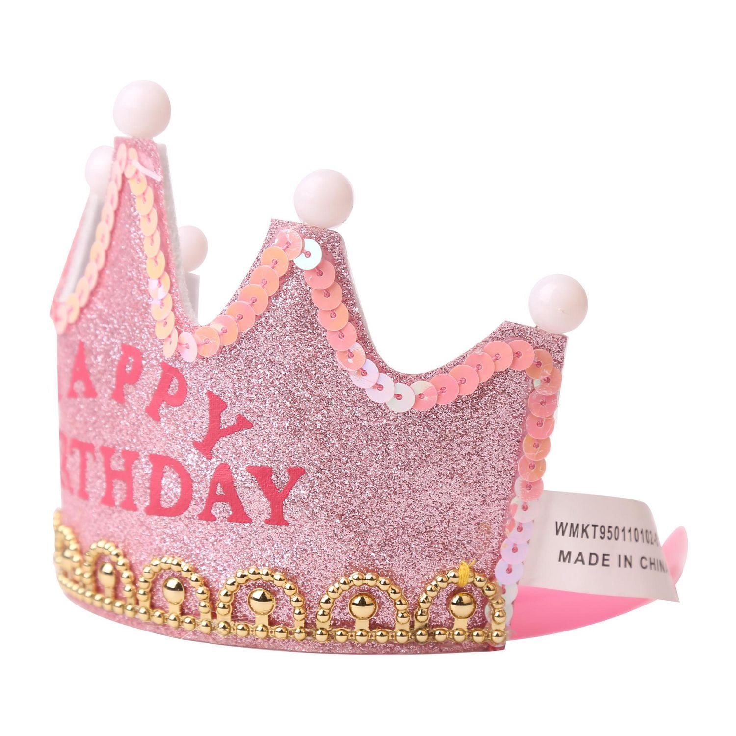 Glittery Pink Happy Birthday Light up Tiara Crown, Felt, Way to Celebrate Novelty Dress-up
