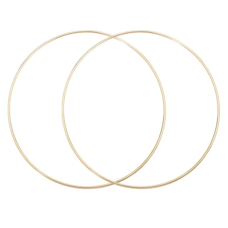 Uxcell 2Pcs Dream Catcher Rings, 7.9" Metal Hoops for Crafts Wreath Hoop Rings for Wall Hanging Crafts Home Decorations DIY Wedding Wreath Decor, Gold 7.7"
