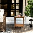 thumbnail image 6 of 2-Tier Wood End Table (Teak Finish) - Sturdy Fir Wood, Weather-Resistant, Indoor/Outdoor Use for Patio/Balcony/Living Room/Bedroom, 6 of 8
