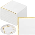 thumbnail image 1 of FELISTORY Serviettes Blanches et Dorées 300 Pcs, 1 of 5