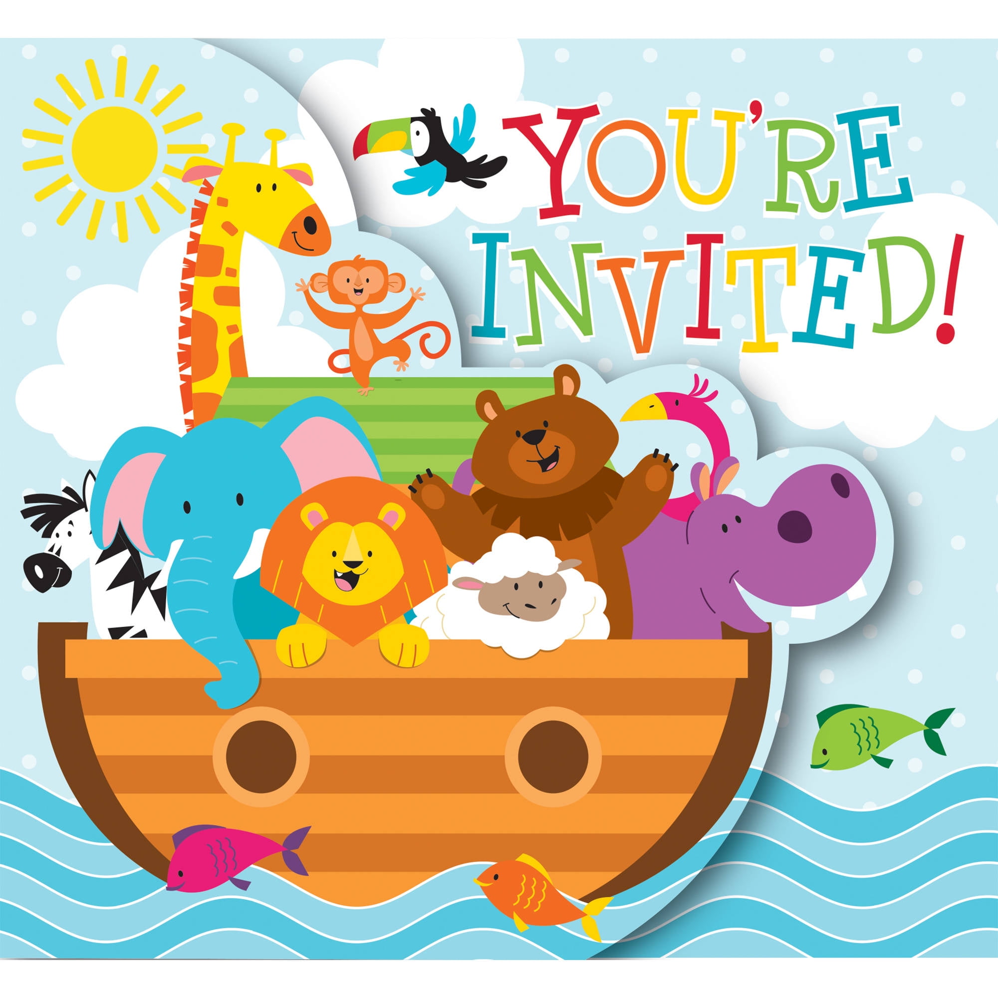 Noah's Ark Invitations, 8pk