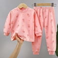 thumbnail image 2 of CAUYDY Little Kid Girl Clothes Soft Baby Pjs 2T 3T 4T 5T Long Sleeve Tee Shirt Elastic Waist Pants Set Child Sleepers Toddler Outfits for Girls Fall Winter Sizes 3-4 Years,Light Pink, 2 of 4