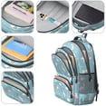 thumbnail image 3 of Unicorn and Heart Blue Pattern Backpack for School, Cute School Bag with Adjustable Shoulder Straps and Padded Back, 16.9"x12.6"x5.9", 3 of 3