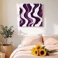 thumbnail image 4 of Canvas Wall Art Abstract Canvas Art Print Wavy Lines Purple and White Gradient Texture Modern Pictures Wall Decor for Living Room Bedroom Artwork Decorations Stretched Framed Ready to Hang 8"x8", 4 of 9
