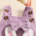 thumbnail image 4 of masbird Infant Baby Girl Fall Winter Outfit Long Sleeve Romper Bow Print Pants Headband Set 3pcs Newborn Girl Outfits,Purple,12-18 M, 4 of 9