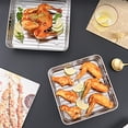 thumbnail image 6 of Homelife Anti-deformed Baking Pan Unbreakable Stainless Steel Smooth Edges Square Food Plate Household Supplies, 6 of 13