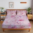 thumbnail image 1 of Flower Fitted Sheet Set with Pillowcase 3D Rose Printed Bedding Set Home Bedroom Decor,Queen (60"x80"), 1 of 5