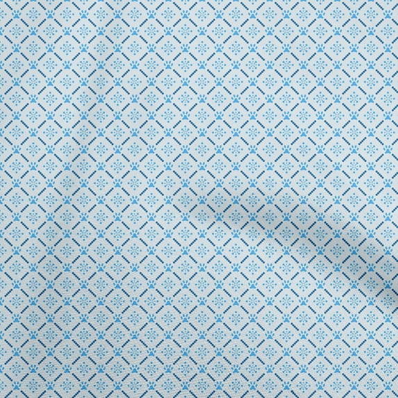oneOone Cotton Flex Light Blue Fabric Kids Sewing Craft Projects Fabric Prints By Yard 40 Inch Wide