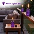 thumbnail image 5 of Seraphic Table Top Citronella Torches for Outdoor Patio, 16oz Decorative Glass Torch Citronella Oil Candles for Outside Deck, Garden, Parties, Set of 3, Purple, 5 of 12