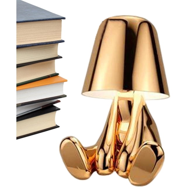 Graflsoa Golden Thinker Lampe de Bureau - Commande Tactile Réglable, Design de Pose Créatif, Décor Moderne pour la Maison et le Bureau, Rechargeable par USB, Autonomie de 12 Heures