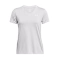 thumbnail image 1 of Camiseta Under Armour Tech Twist con cuello en V y halo gris S para mujer, 1 of 2