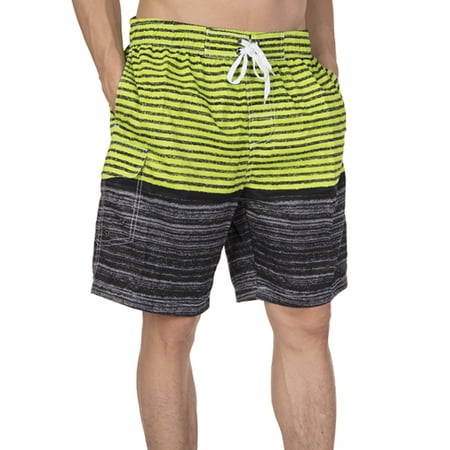 LELINTA Mens Swim Trunks Beach Board Shorts Bathing and Swimming Trunks for the Big And Tall Man with Elastic Waist Drawstring, Green/