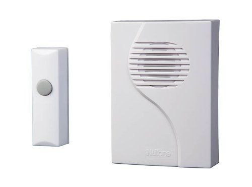 NuTone LA203WH Wireless Plug-In Door Chime Receiver and Button, White ...