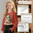 thumbnail image 6 of DISNIMO Snowman Deer Tree Print Crop Tops for Girls Long Sleeve Crop Sweatshirt Kids Crew Neck Pullover Tops Back to School Clothes for Teen Girls, 6 of 7