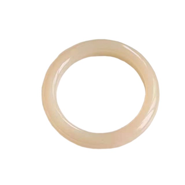 Pulsera redonda de jade con nefrita rosa para mujer, 15 mm de ancho
