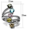 thumbnail image 3 of Sigrid Cocktail Ring - Stainless Steel, AAA CZ , Multi Color - TK2876, 3 of 5