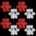 thumbnail image 1 of Piezas De Adornos De Árbol De Navidad De Madera, Decoración Colgante De Copo De Nieve 3D, Colgantes De Árbol De Navidad Para Decoraciones De Fiesta De Navidadblanco-rojo-- oso de fresa  Electrónica, 1 of 5