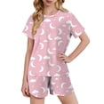 thumbnail image 2 of YHAJDS Girl 2 Piece Lounge Set Mini Print Short Sleeve Round Neck Tee Pullover Shorts Home Set, 2 of 9