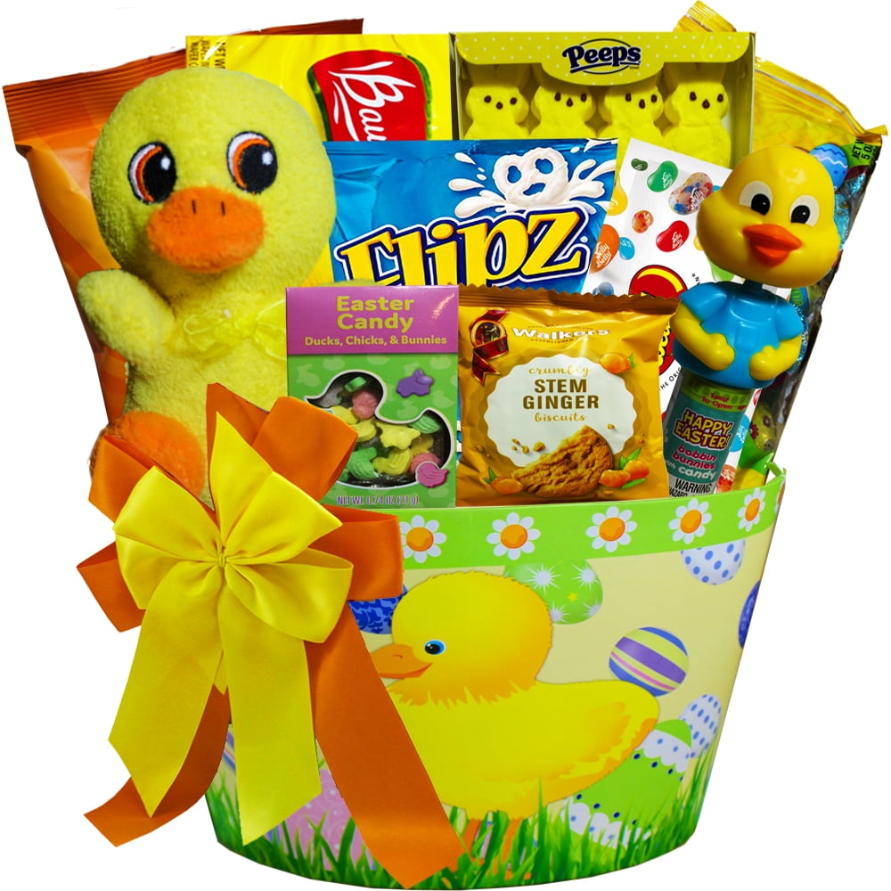 Lucky Ducky Easter Gift Basket with Chocolate and Candy Treats